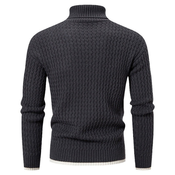 Herren Strickpullover mit hochabschließendem Kragen und strukturiertem Muster Drune