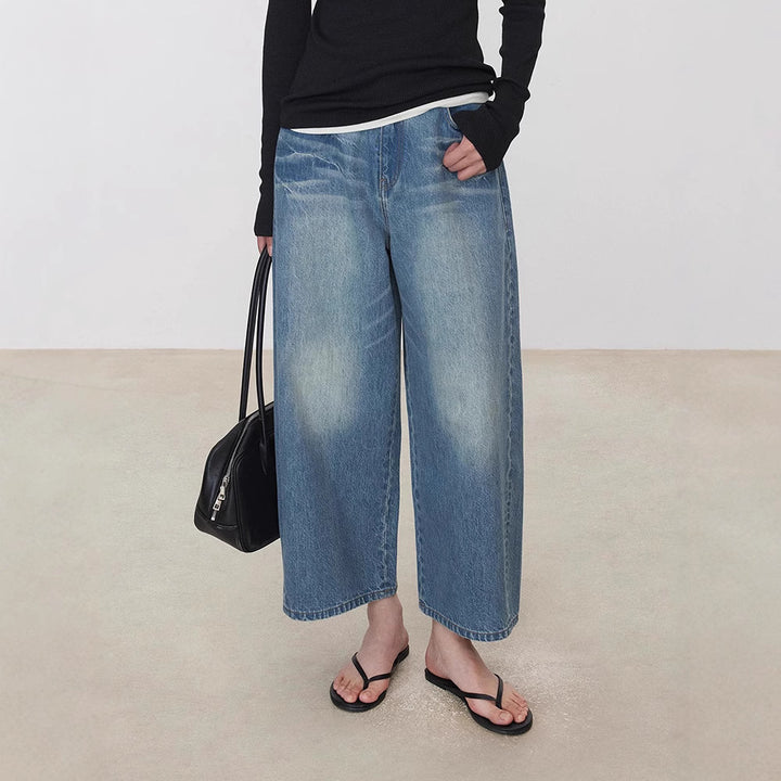 Damen Weit geschnittene Jeans mit hohem Bund Drune