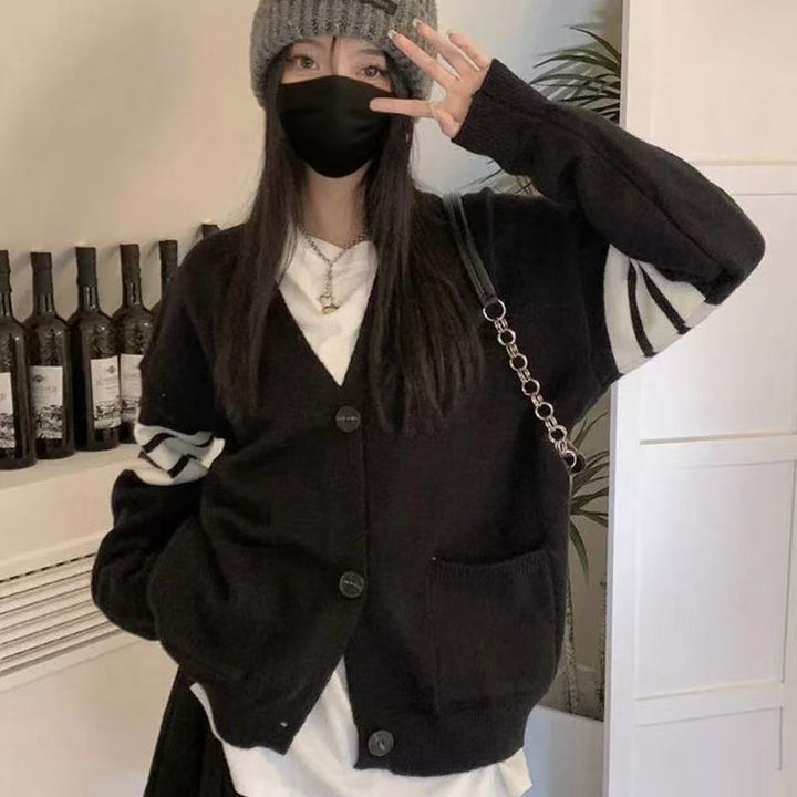 Damen bequeme Strickjacke im Oversized-Stil Drune