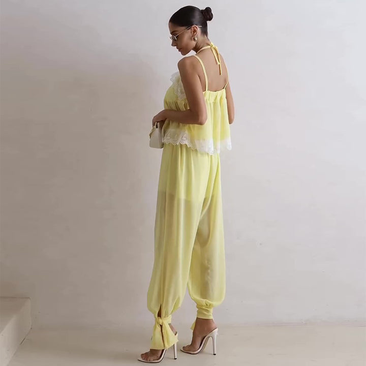 Damen luftiges Schalenoberteil mit elegantem Hosenansatz Drune