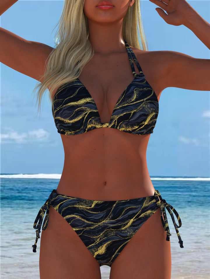 Damen Bikini-Set mit verspieltem Schnitt und trendigem Mustermix Drune