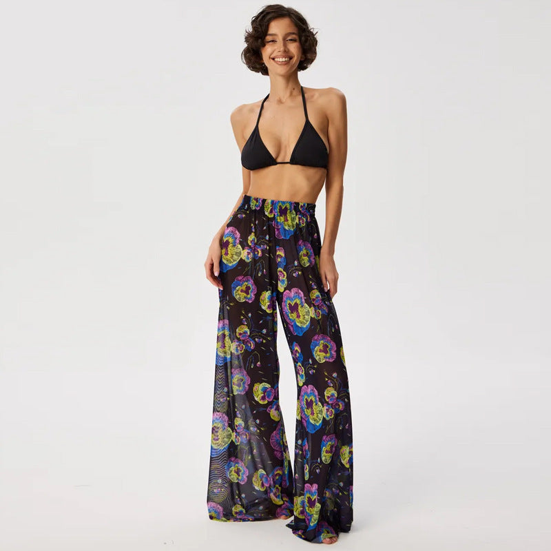 Damen Leggings aus luftiger, transparenter Stoffqualität mit exotischem Muster Drune