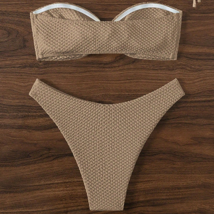 Damen Bandeau-Bikini mit strukturiertem Material Drune
