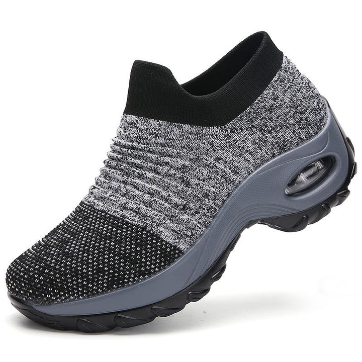 Damen gestrickter Sock-Sneaker mit sichtbarer Luftkammer und gedämpfter Plateausohle Drune