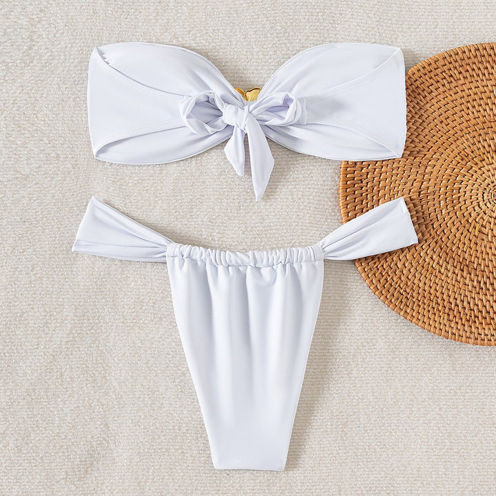 Damen Bandeau-Bikini mit eleganter Goldschließe Drune