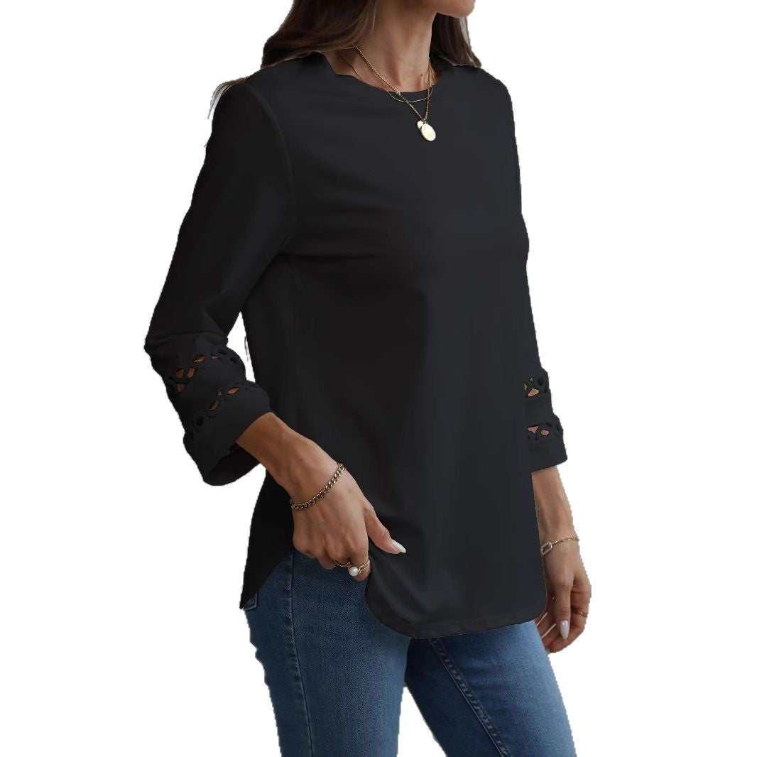 Damen modisches Oberteil mit eleganten Lochdetails Drune