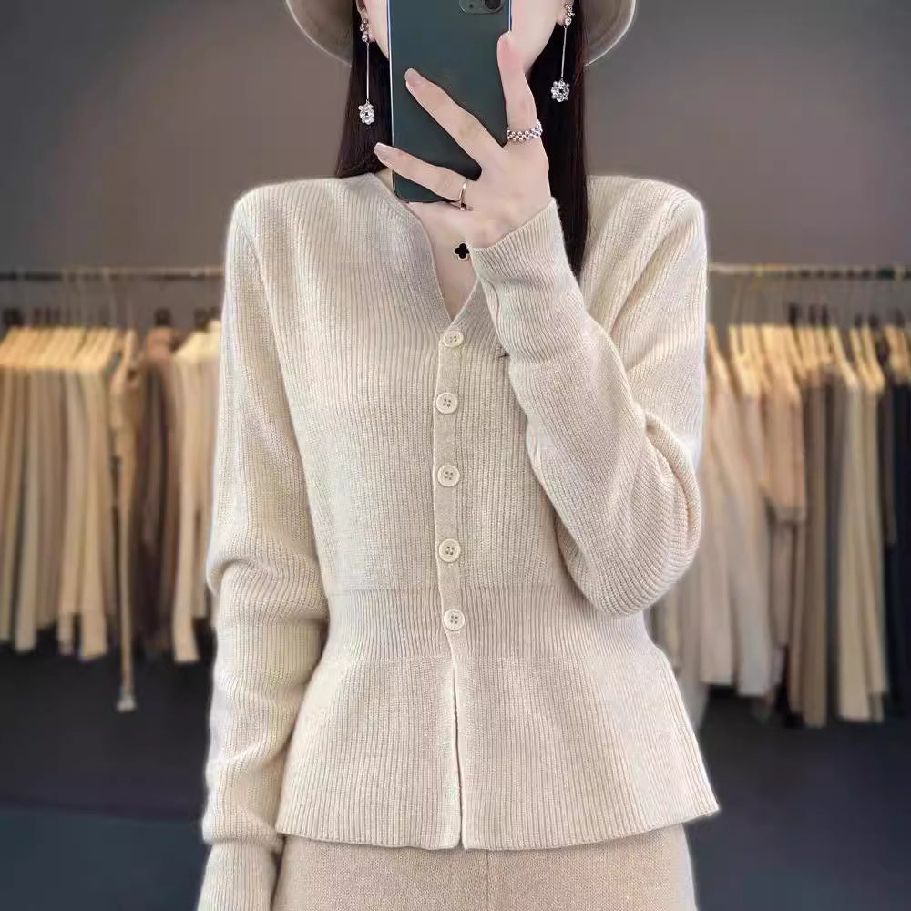 Damen edler Strickcardigan mit strukturiertem Design Drune