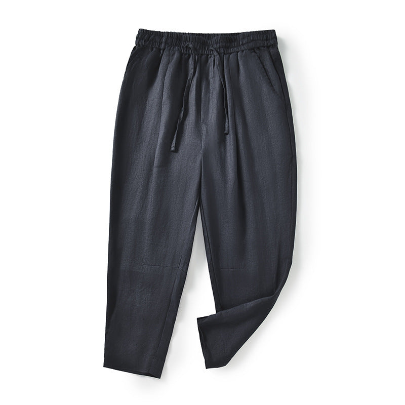 Damen lässige Leinenhose mit elastischem Bund und praktischen Seitentaschen Drune