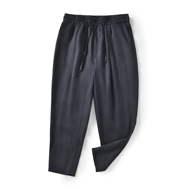 Damen lässige Leinenhose mit elastischem Bund und praktischen Seitentaschen Drune