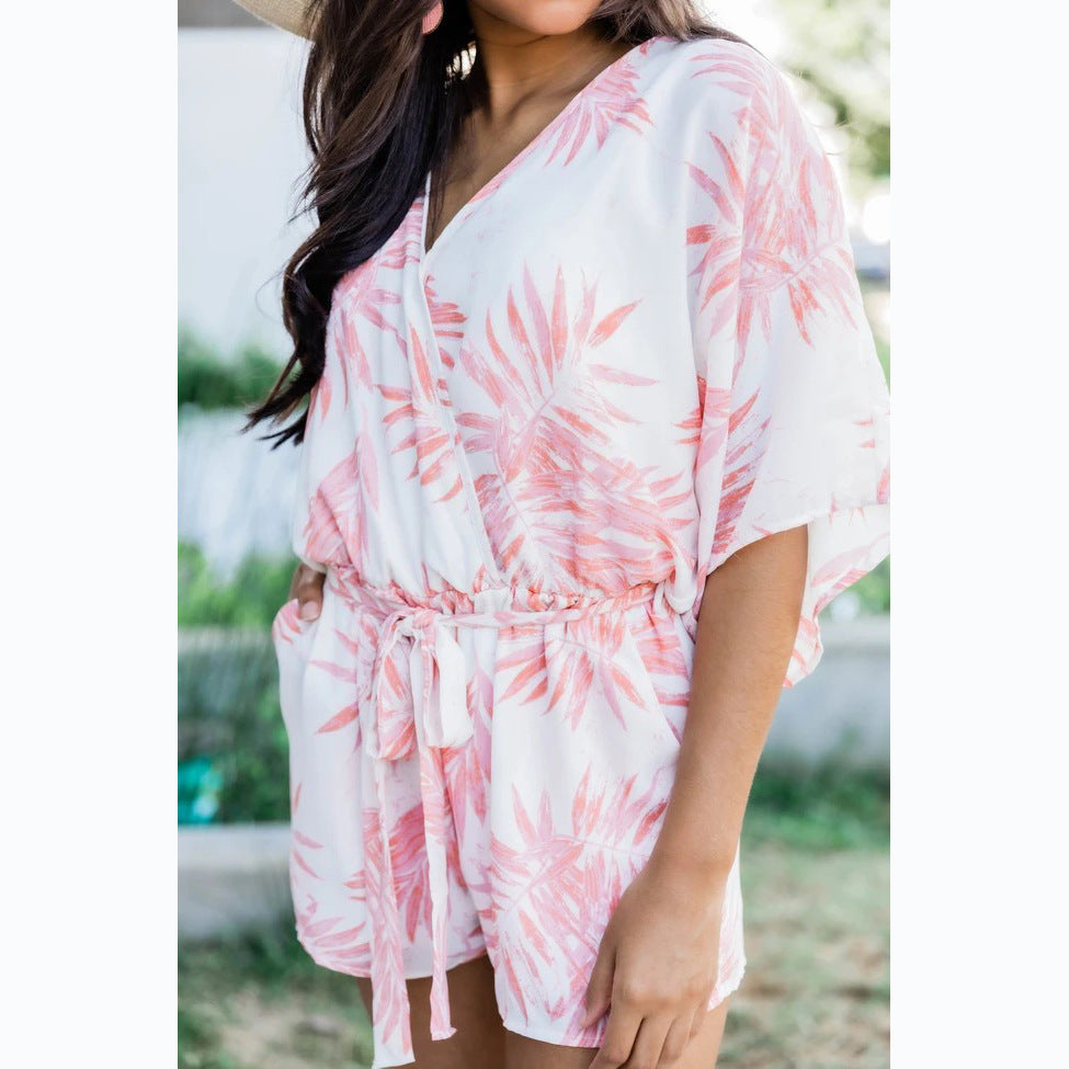 Damen Romantisches Strandkleid mit lässigem Schnitt und elastischem Taillenzug Drune