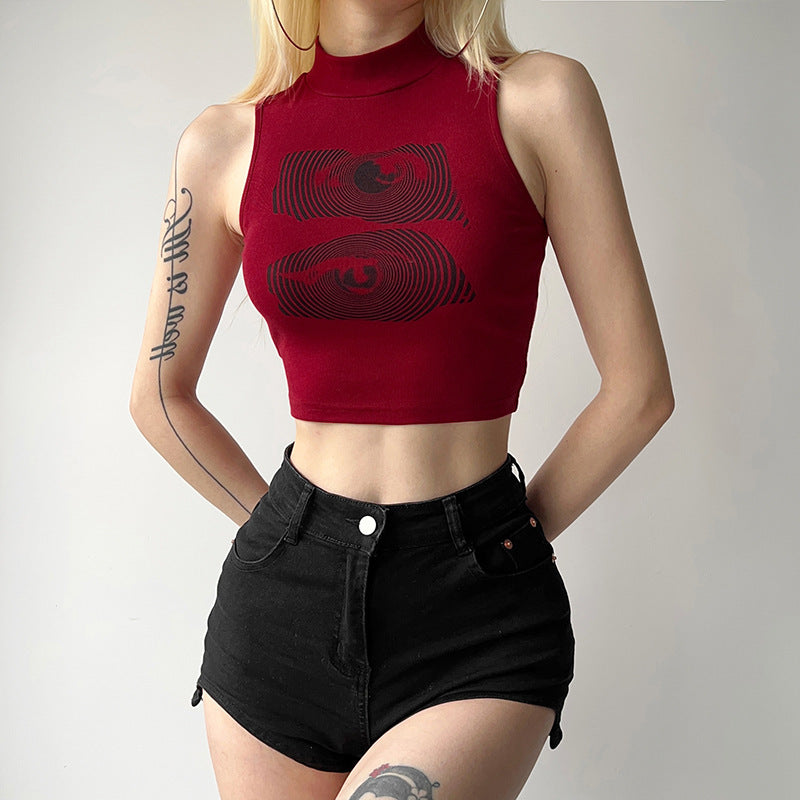 Damen Sportliches Crop-Top Drune