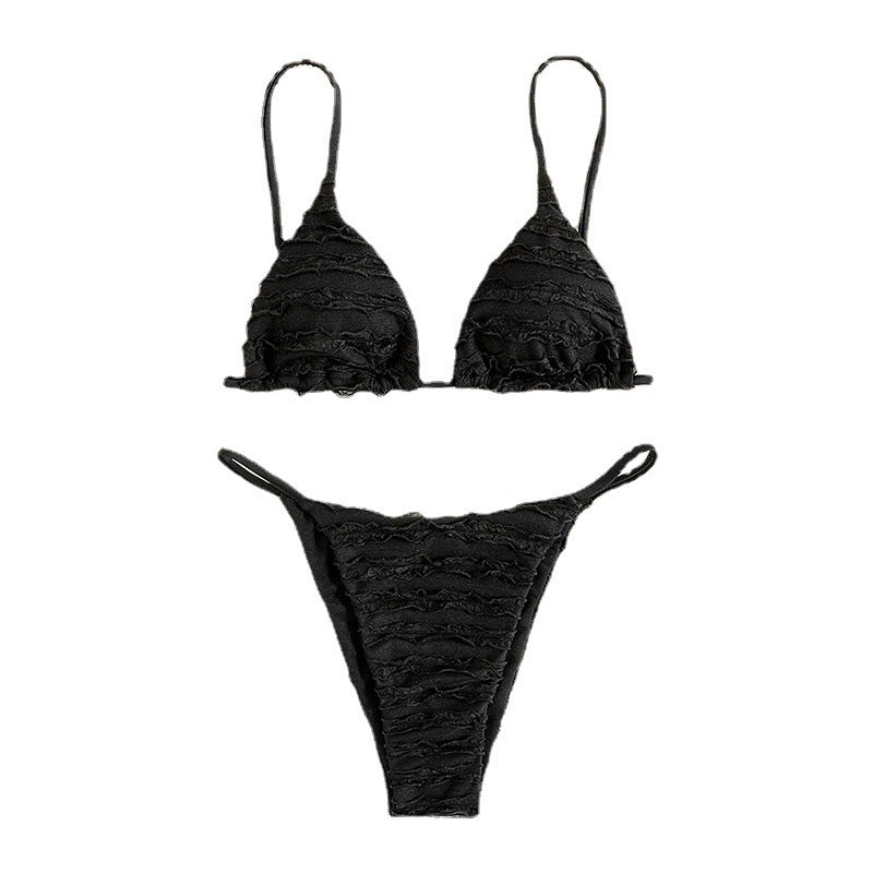 Damen Triangel-Bikini mit strukturiertem Rüschendesign Drune