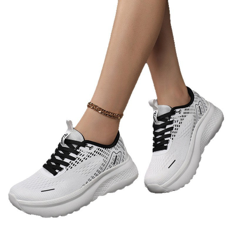 Damen nan ergonomischer Komfort-Sneaker mit nahtlosem Maschenoberteil und keilförmiger Dämpfung Drune