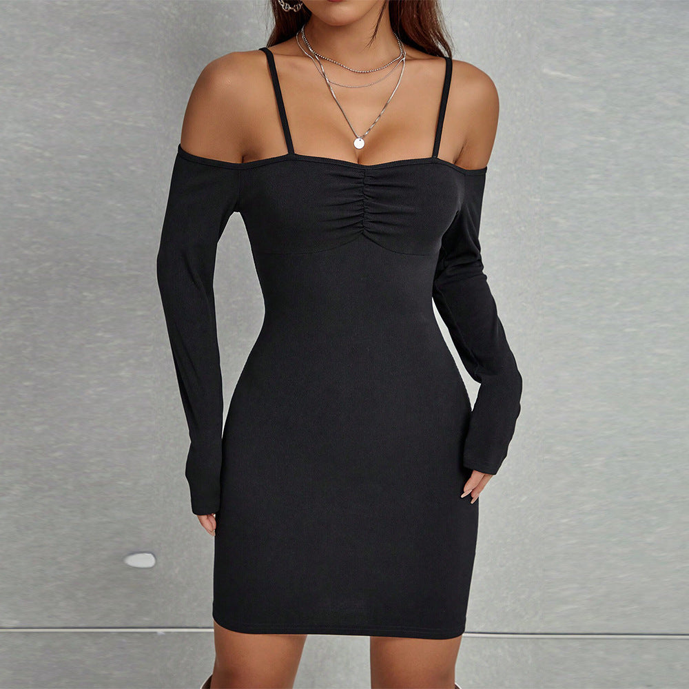 Damen Minikleid mit Off-Shoulder-Design und elegantem Rüschendetail Drune