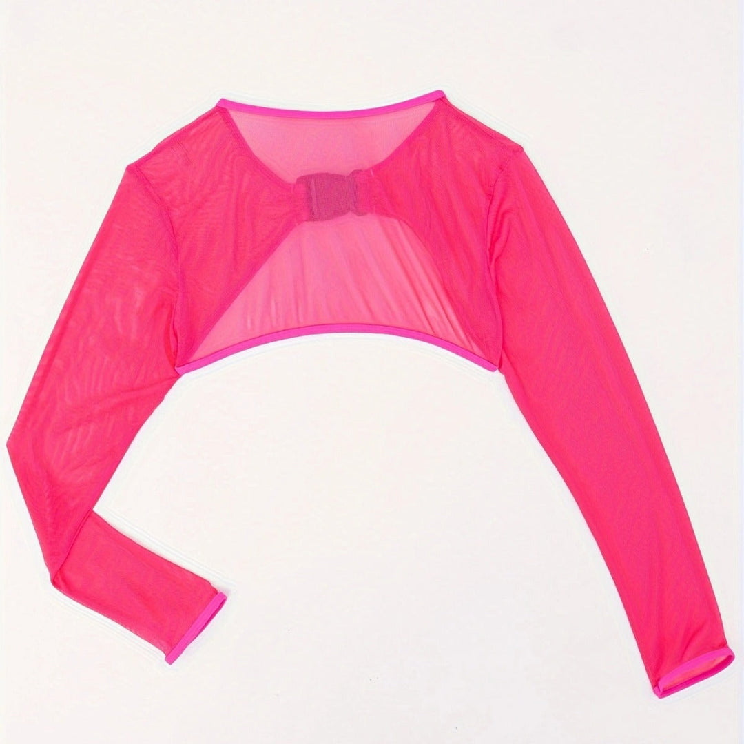 Damen Modischer Mesh-Oberteil mit langer Arm Drune