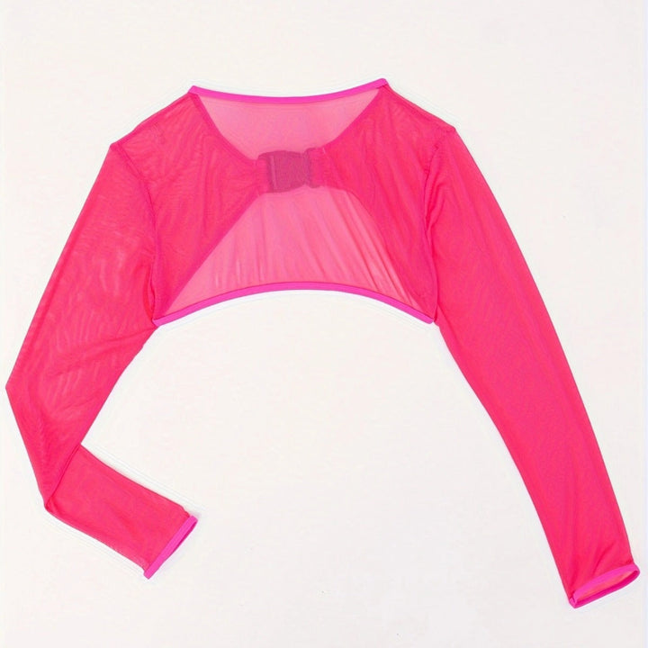 Damen Modischer Mesh-Oberteil mit langer Arm Drune