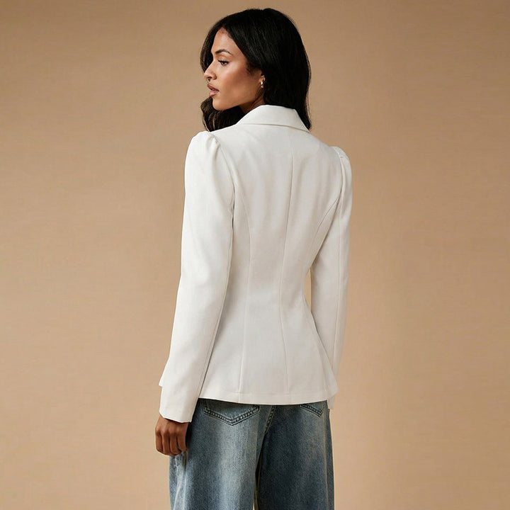 Damen eleganter Tailored Blazer mit puffärmeligen Details Drune