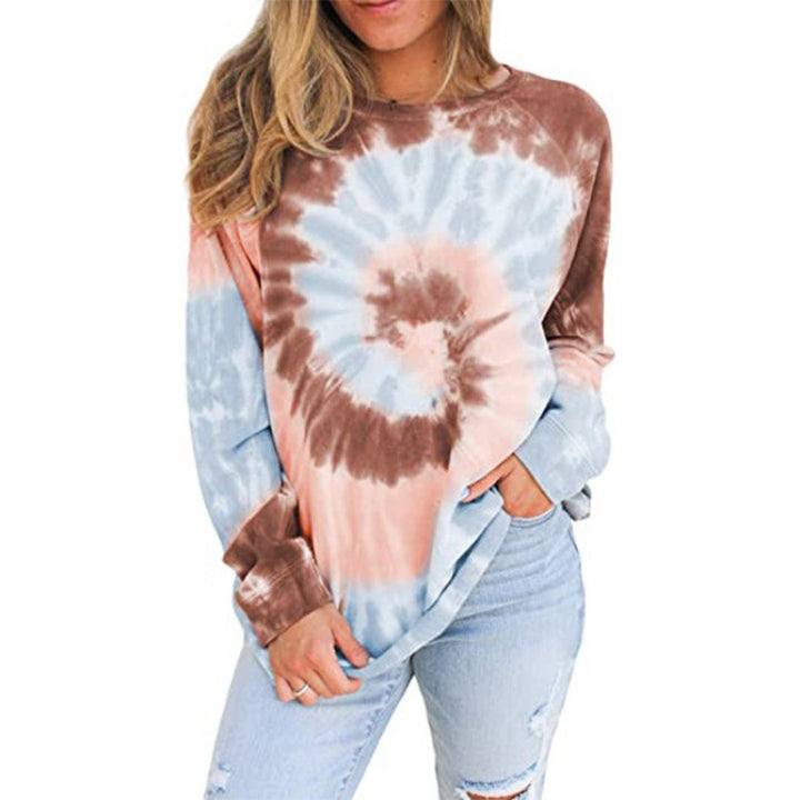 Damen Oversized Sweatshirt mit kreativem Batikdesign Drune