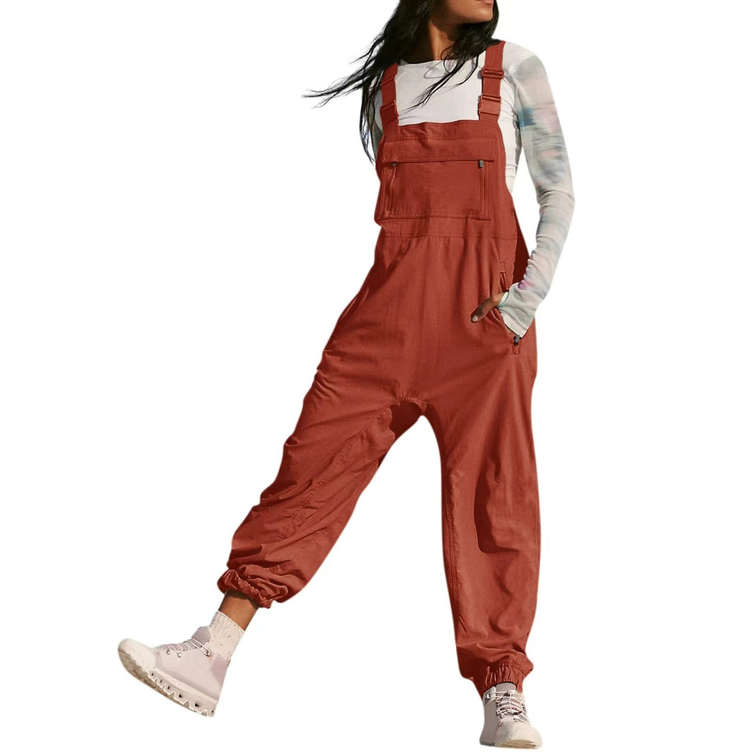 Damen Lässiger Jumpsuit mit praktischen Taschen und elastischem Saum Drune
