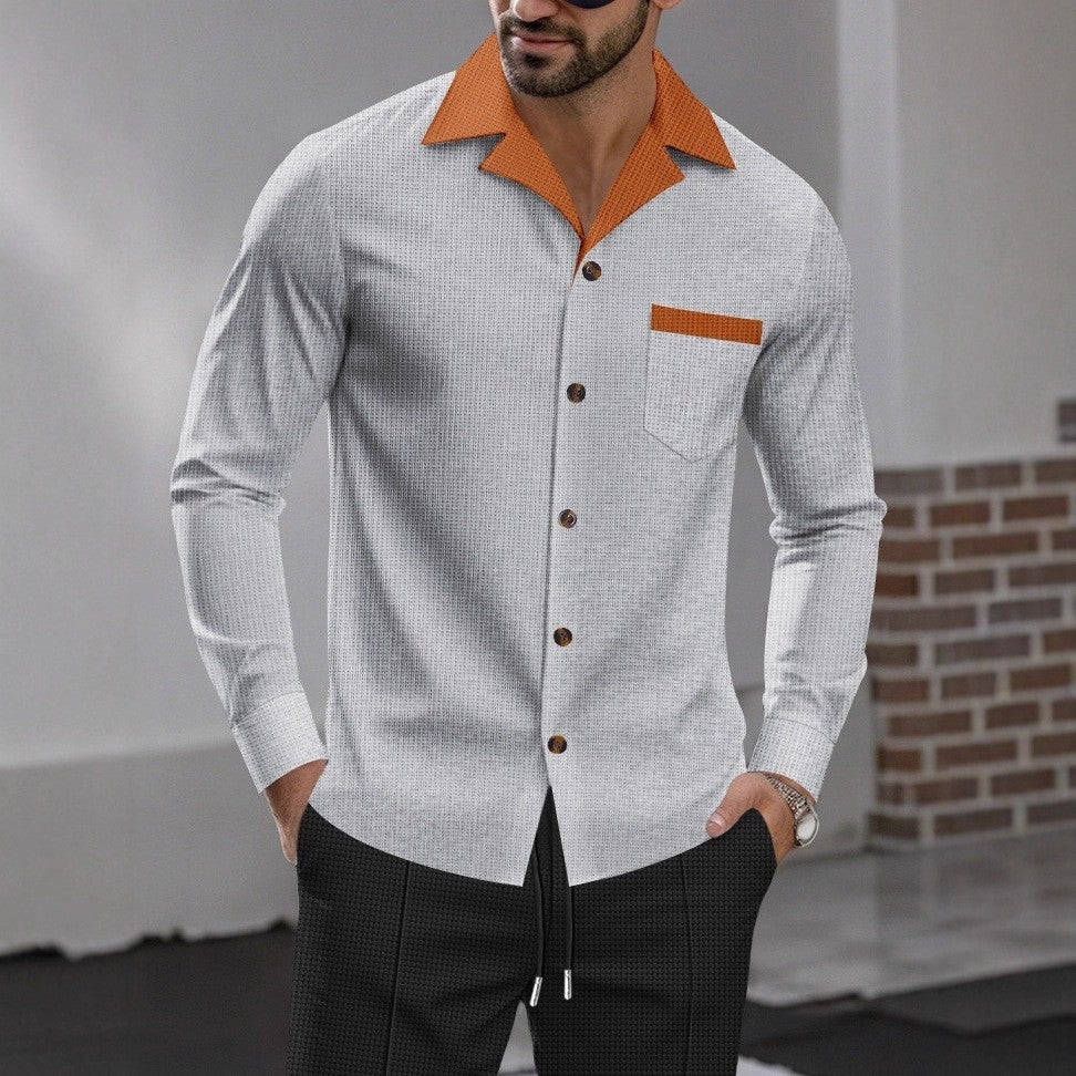 Herren Schicke Langarmhemd Drune
