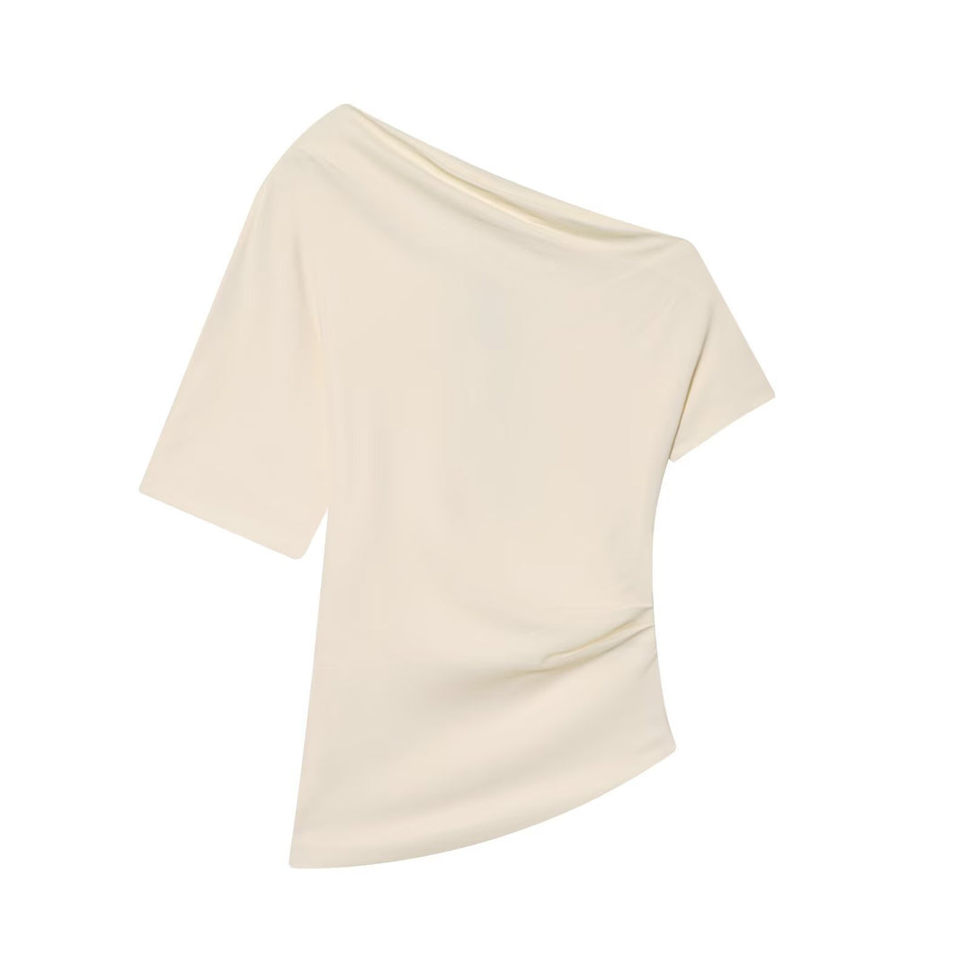 Damen asymmetrisches Oberteil mit elegantem Drapé Drune