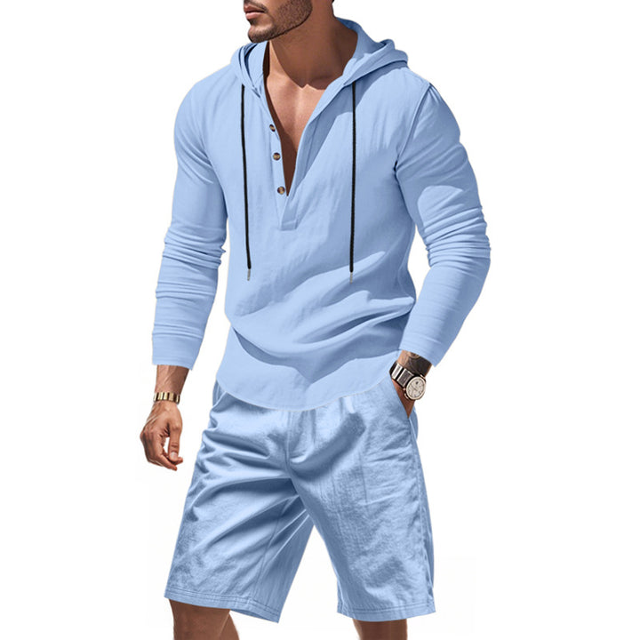 Herren lässiges Set mit Kapuze und Shorts Drune