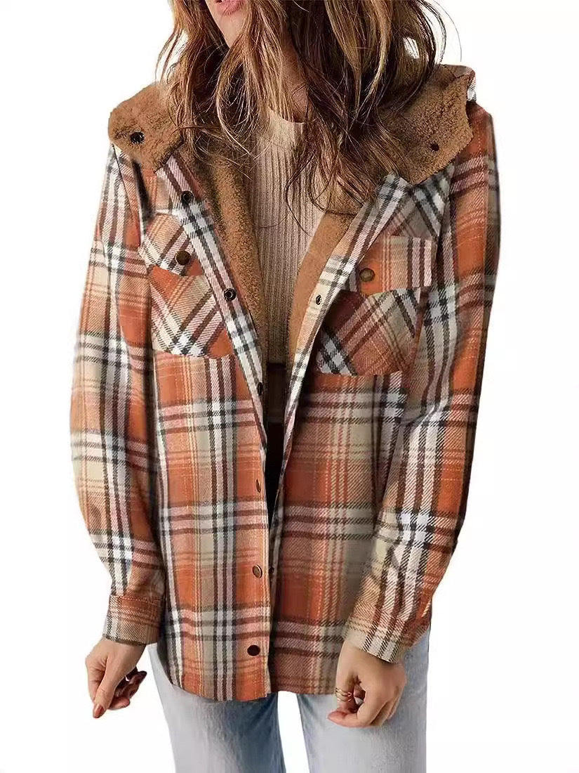 Damen Flanelljacke mit Fleecefutter Drune