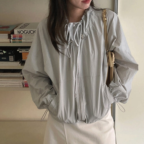 Damen leichte Übergangsjacke mit verstellbarem Kordelzug Drune