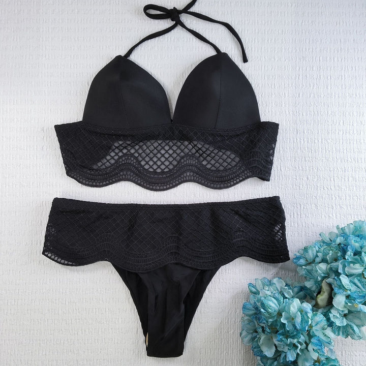 Damen Triangel-Bikini mit gehäkeltem Detail Drune