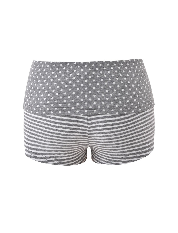 Damen Bequeme Shorts mit Punkt- und Streifenmuster Drune