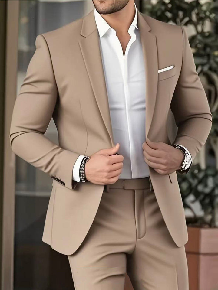 Herren nan schlanker Modern-Fit Anzug mit schmalem Revers und körpernaher Silhouette Drune