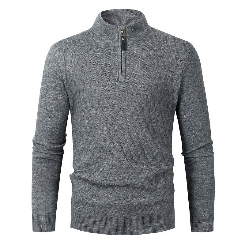 Herren Strickpullover mit Stehkragen und Reißverschluss Drune