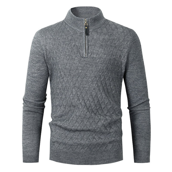 Herren Strickpullover mit Stehkragen und Reißverschluss Drune