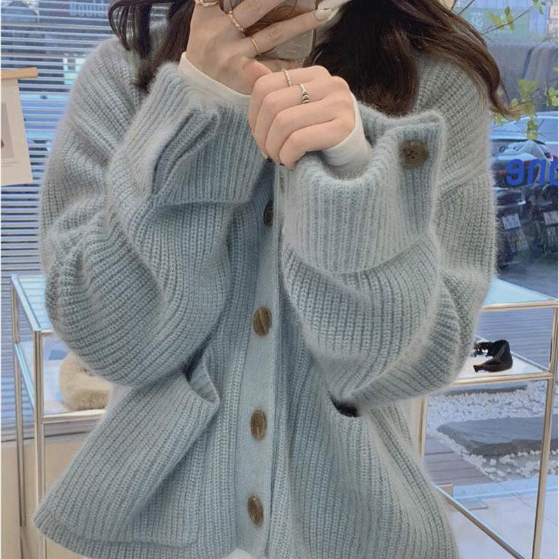 Damen Grobstrickcardigan mit Taschen Drune
