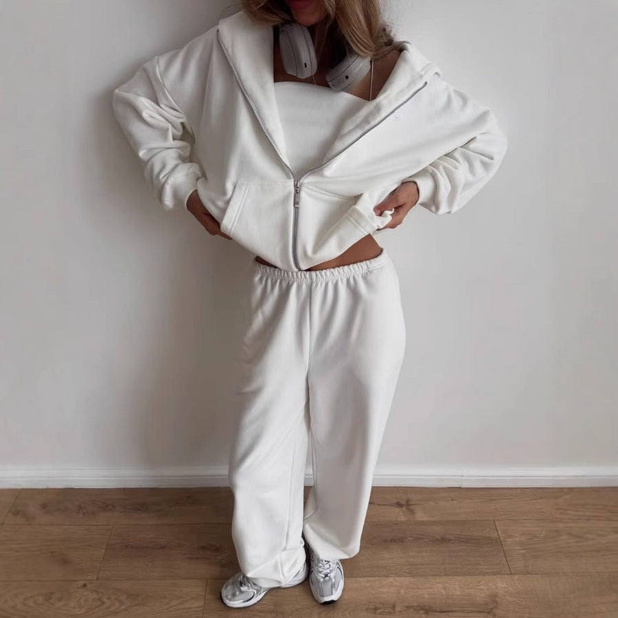 Damen lässiges Hoodie- und Jogginghose-Set Drune