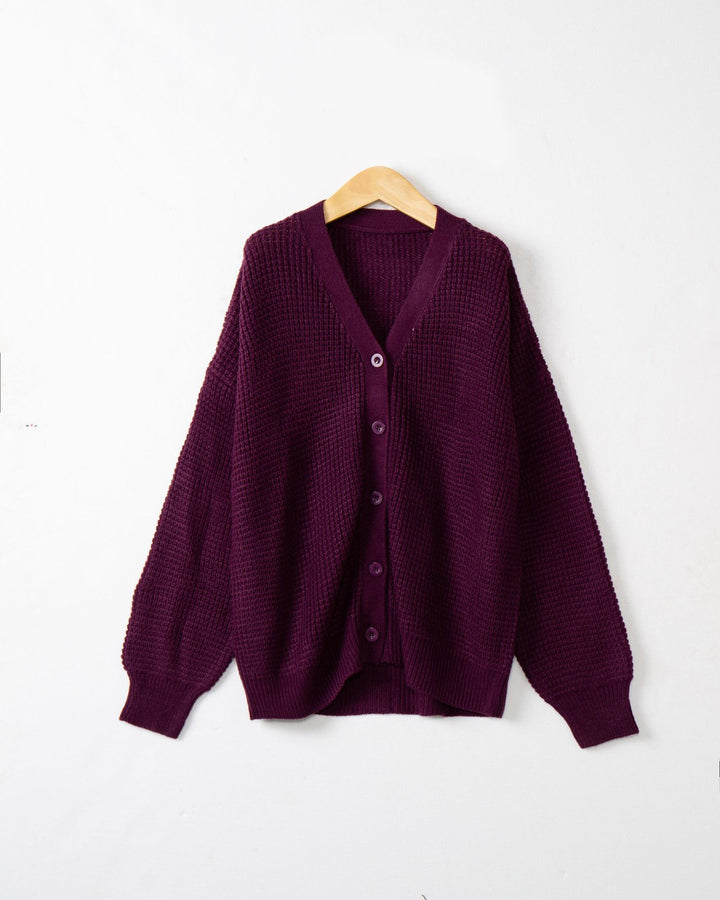 Damen Strickjacke mit strukturiertem Muster und praktischen Knopfdetails Drune