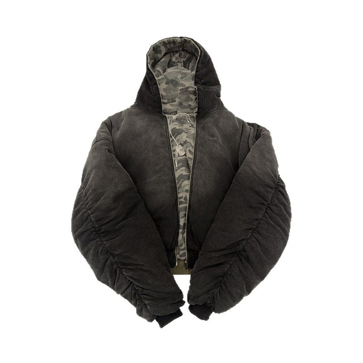 Damen lässige Camouflage-Bomberjacke mit doppeltem Material Drune