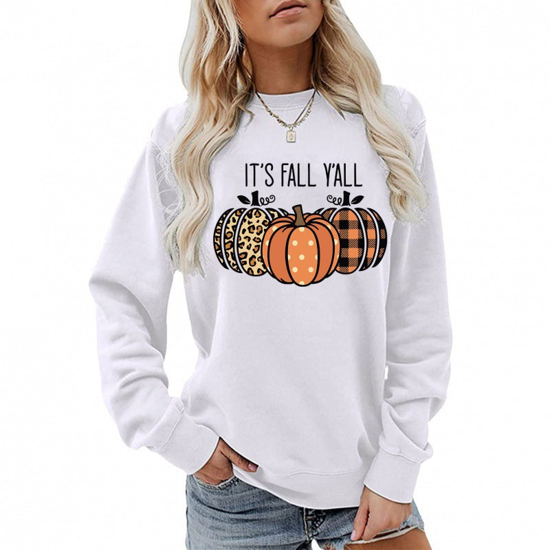 Damen Sweatshirt mit verspieltem Herbstmotiv und bequemer Passform Drune
