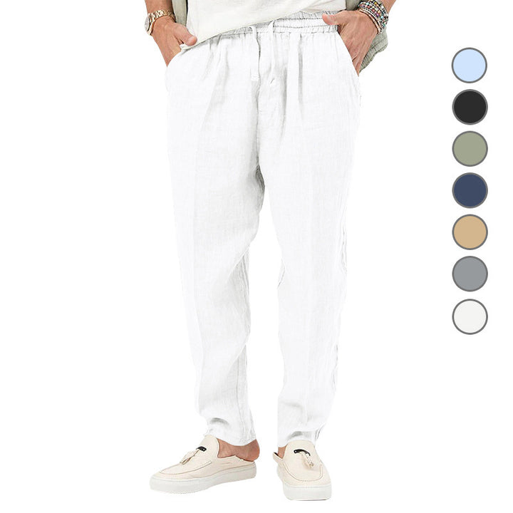 Herren Leichte Leinenhose mit elastischem Bund und praktischen Eingrifftaschen Drune