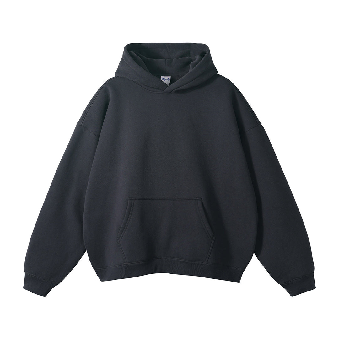 Unisex nan oversized Kapuzenpullover mit Kängurutasche und gerippten Bündchen Drune