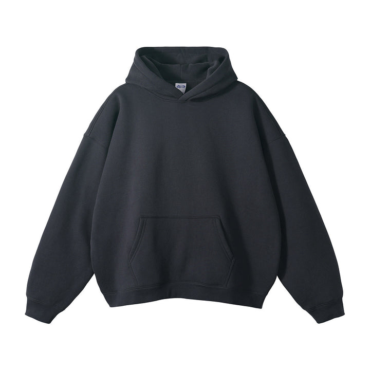Unisex nan oversized Kapuzenpullover mit Kängurutasche und gerippten Bündchen Drune