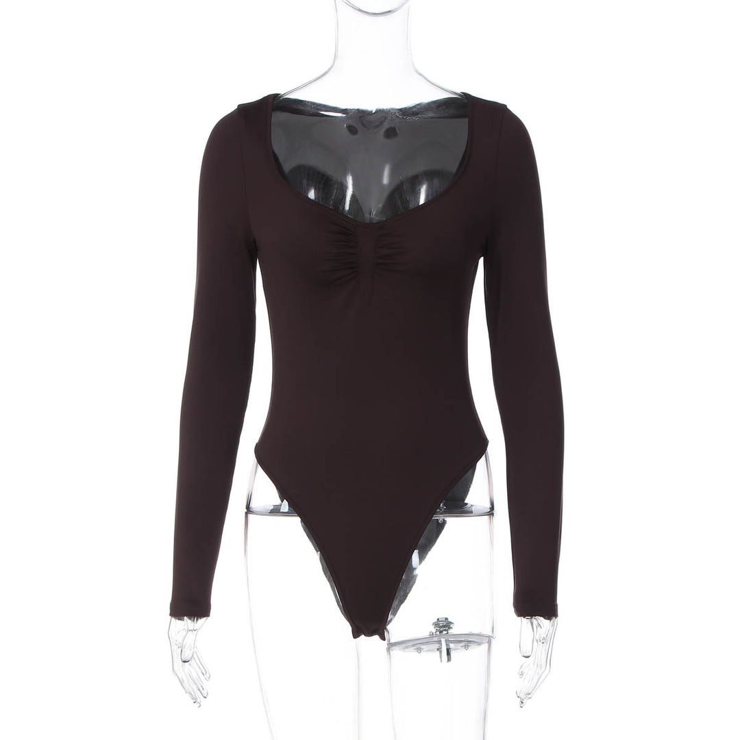 Damen Langarm-Bodysuit mit elegantem Raffungseffekt Drune
