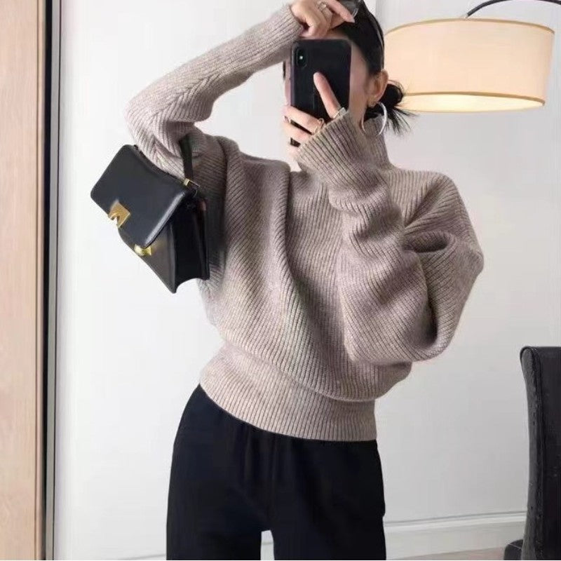 Damen Rollkragenpullover mit strukturiertem Rippdesign Drune