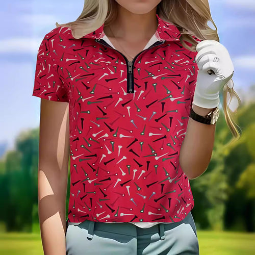 Damen Golfpoloshirt mit Reißverschluss Drune