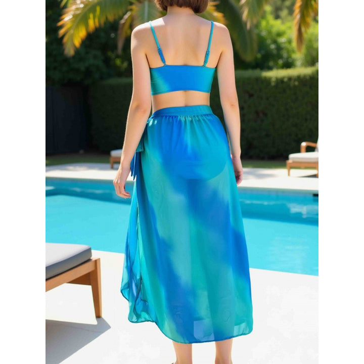 Damen Eleganter Wickel-Badeanzug mit luftiger Strandrobe Drune