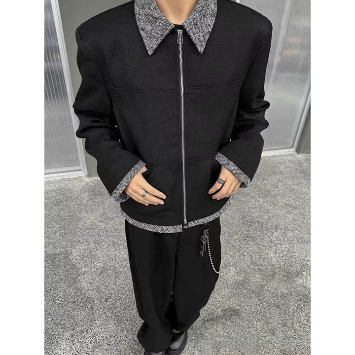 Herren moderne Übergangsjacke mit praktischen Taschen und stylishem Kragen Drune
