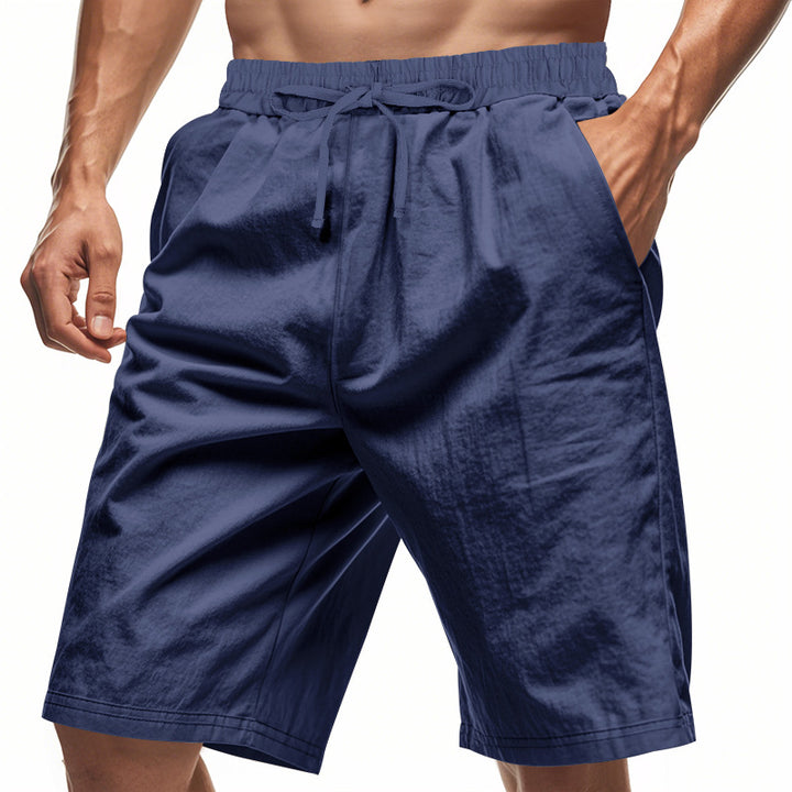 Herren nan lässige Bermudashorts aus Baumwollmix mit elastischem Bund Kordelzug und Seitentaschen Drune