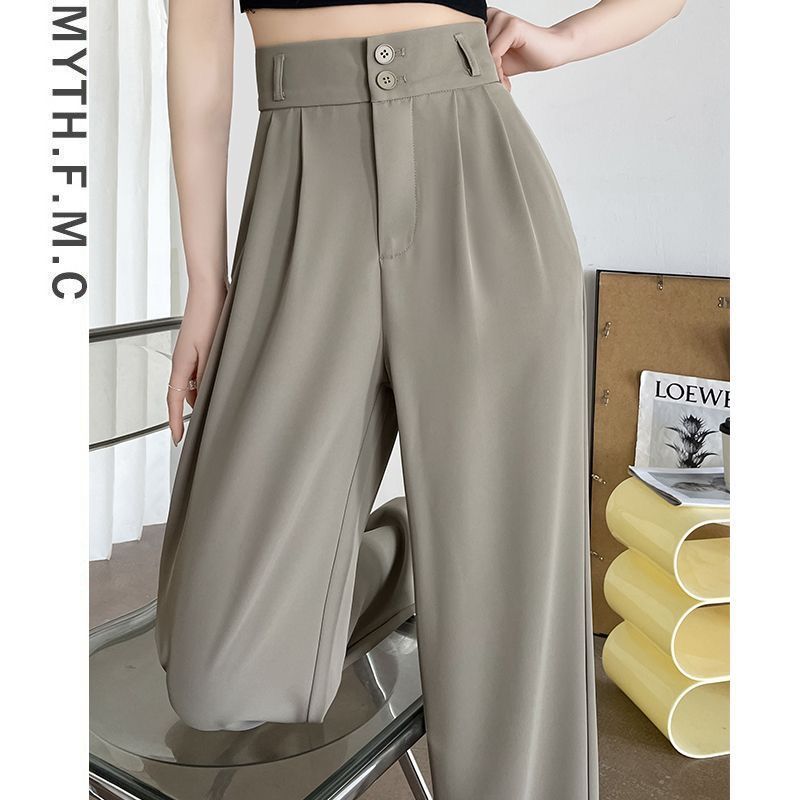 Damen klassische Taillenhose mit elegantem Faltenwurf Drune