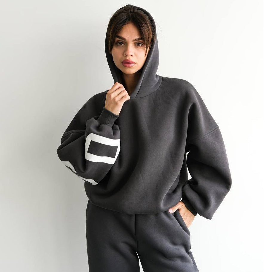 Damen lässiger Oversized Hoodie mit sportlichen Details Drune