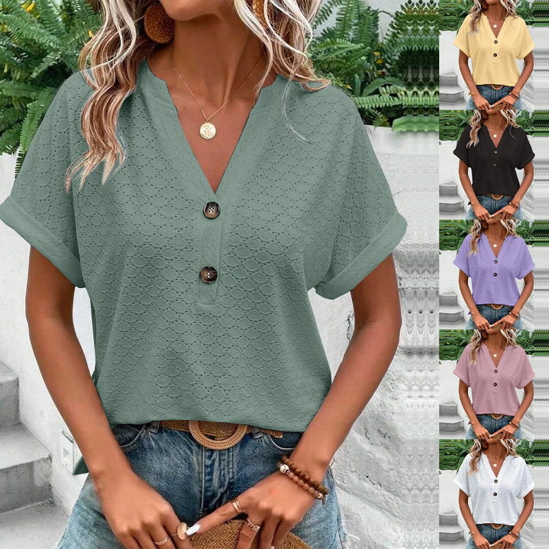 Damen Freizeit Knopf Bluse Drune